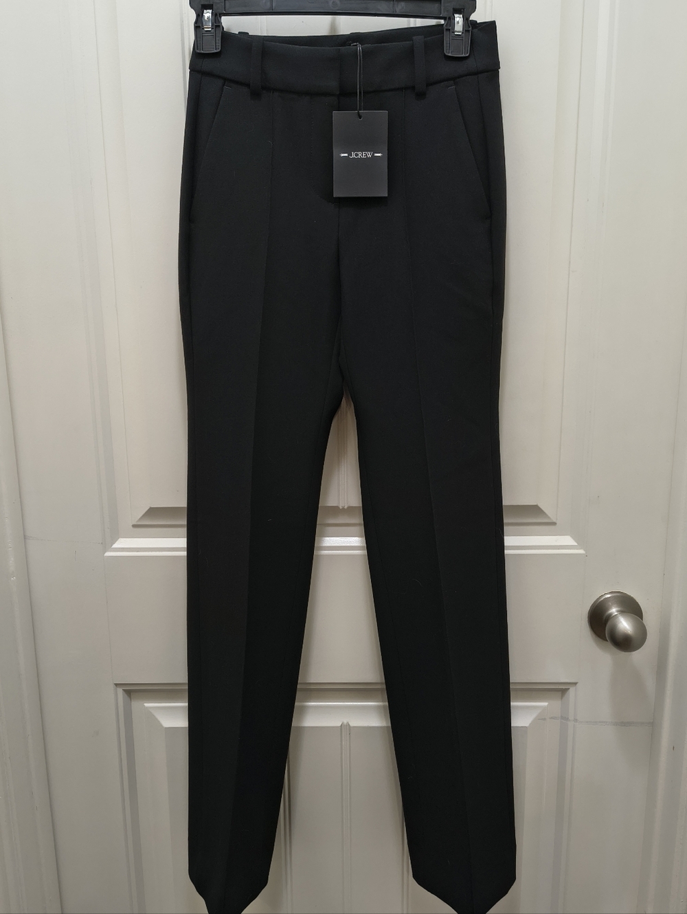 J.Crew Natalia Pant in Four-Season Stretch High-Rise Wide-Leg Trousers Black NWT